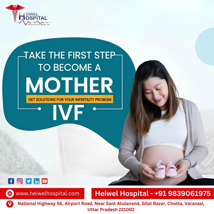 IVF treatment does not guarantee 100% success. Sometimes, patients need a little more help with advanced procedures like world-class laboratories, ICSI, Laser Assisted Hatching, donor sperm or egg, etc. to increase the chances of pregnancy. Undergoing thorough fertility testing at Heiwel Hospital - Multi Speciality Hospital in Varanasi IVF and getting expert advice from our doctors can increase your IVF success rate. Don’t delay your parenthood dream any further. 
:
आप का अपना अस्पताल ! Heiwel Hospital - Multi Speciality Hospital in Varanasi.
🟢 गर्भावस्था से लेकर प्रसव तक का सम्पूर्ण इलाज - 
🔴 Dr. Mithlesh Singh (MBBS,MS - Gynae)
🔴 Dr Pallavi Singh (IVF Specialist and Laparoscopic Surgeon)
🔵 Get the best treatment with best doctors. Meet our experts today!
:
📱 संपर्क करे : 9839061975.
:
:
#heiwelhospital   #ivf #ivfspecialist #ivfsupport #LaparoscopicSurgeon #gynaecology #GYNAECOLOGIST #generaldoctor #surgeon #anesthesiology #hospitality
#hospital #multispecialityhospital #besthos